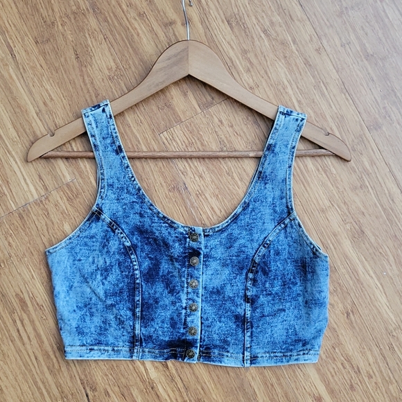 Denim crop top-medium - Picture 1 of 3